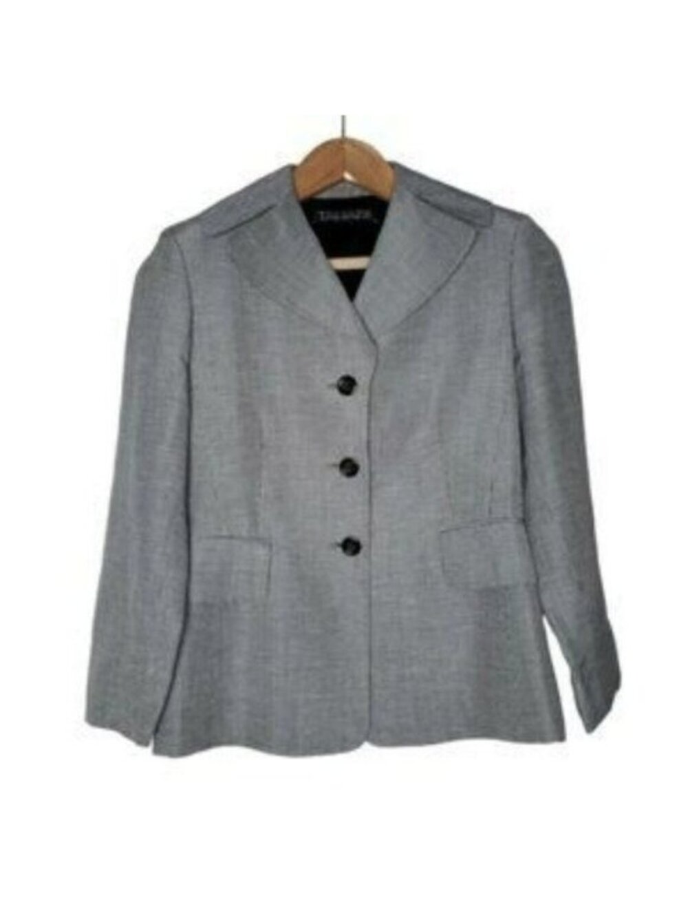 Tahari Womens 3 Button Blazer Black White Size 6
